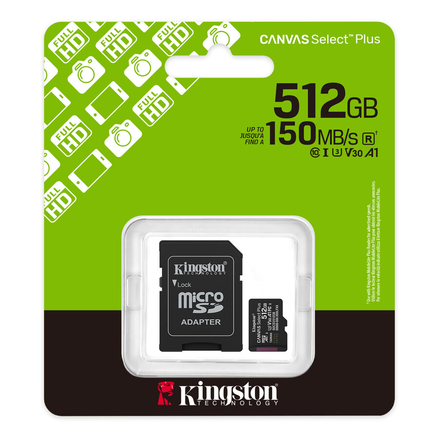 tarjeta de memoria microsd canvas select plus - capacidad=256 gb adaptador=ninguno
