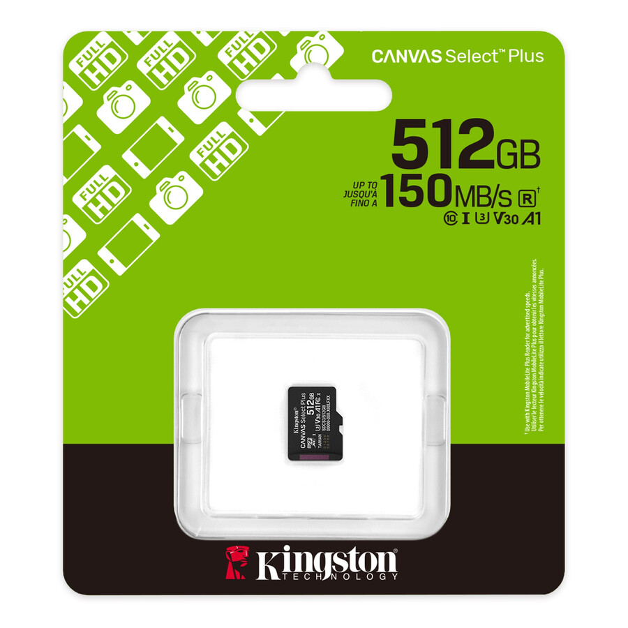tarjeta de memoria microsd canvas select plus - capacidad=512 gb adaptador=ninguno