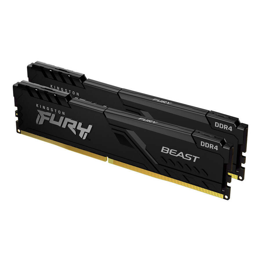 memoria kingston fury beast ddr4 - velocidad=3200 mts capacidad total kit=64 gb kit=kit de 2 dram densidad=16 gbit