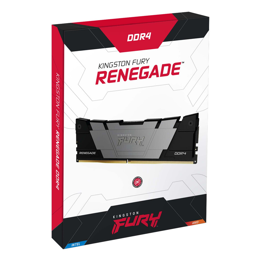 memoria kingston fury renegade ddr4 - velocidad=3200mts capacidad total kit=64gb kit=kit de 4 dram densidad=8gbit