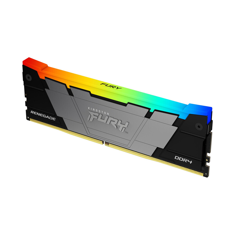 memoria kingston fury renegade ddr4 rgb - velocidad = 3600 mts capacidad total kit = 8 gb kit = módulo único densidad de dram = 8 gbit