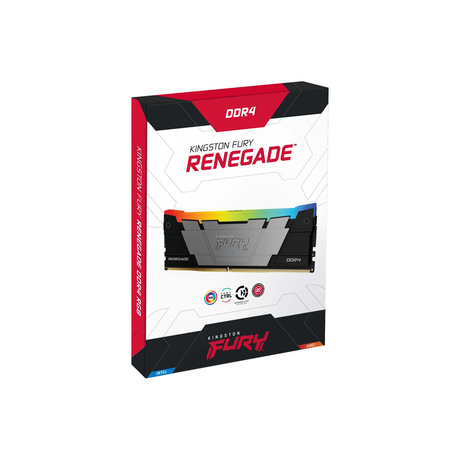 memoria kingston fury renegade ddr4 rgb - velocidad = 3600 mts capacidad total kit = 8 gb kit = módulo único densidad de dram = 8 gbit