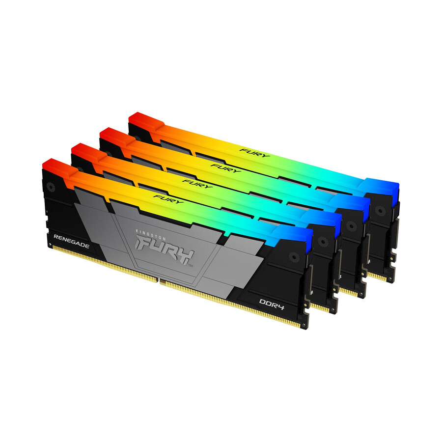memoria kingston fury renegade ddr4 rgb - velocidad=3200 mts capacidad total kit=64 gb kit=kit de 2 dram densidad=16 gbit