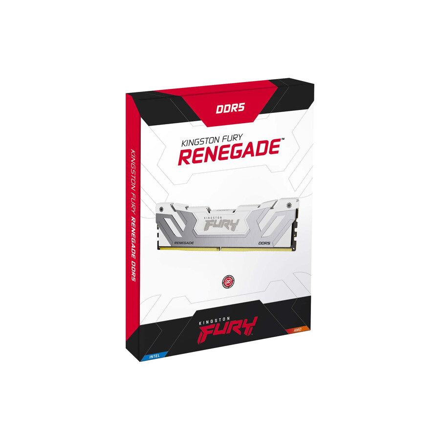 memoria kingston fury renegade ddr5 - tipo de módulo = udimm velocidad = 8000 mts capacidad total kit = 24 gb kit = módulo único densidad de dram = 24 gb color = negro