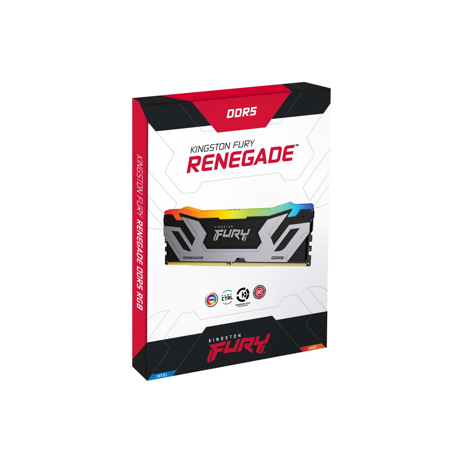 memoria kingston fury renegade ddr5 rgb - tipo de módulo = udimm velocidad = 6000 mts capacidad total kit = 96 gb kit = kit de 2 dram densidad = 24 gb color = negro