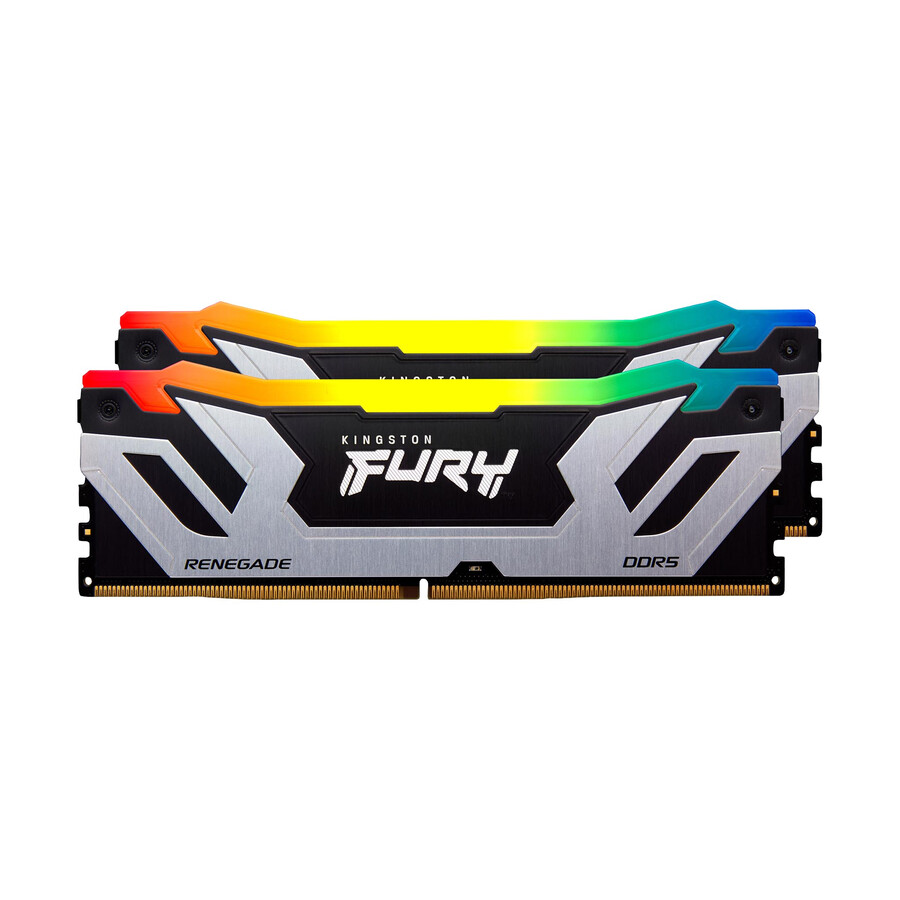 memoria kingston fury renegade ddr5 rgb - tipo de módulo = udimm velocidad = 6000 mts capacidad total kit = 96 gb kit = kit de 2 dram densidad = 24 gb color = negro
