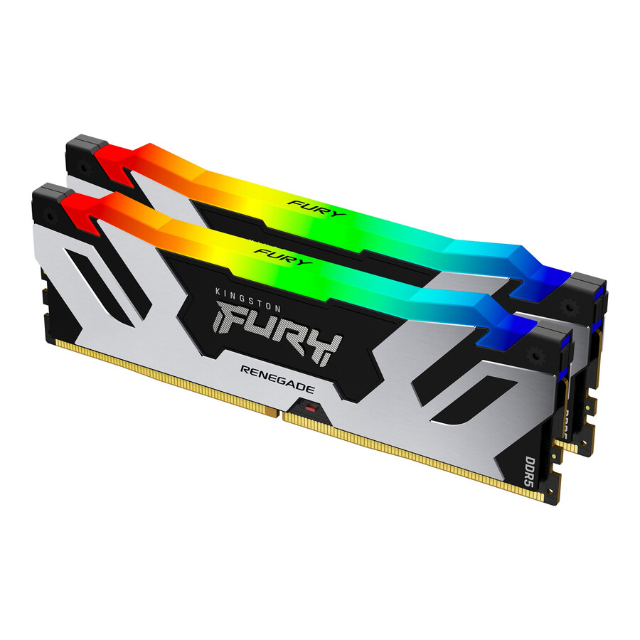 memoria kingston fury renegade ddr5 rgb - tipo de módulo = udimm velocidad = 6000 mts capacidad total kit = 96 gb kit = kit de 2 dram densidad = 24 gb color = negro