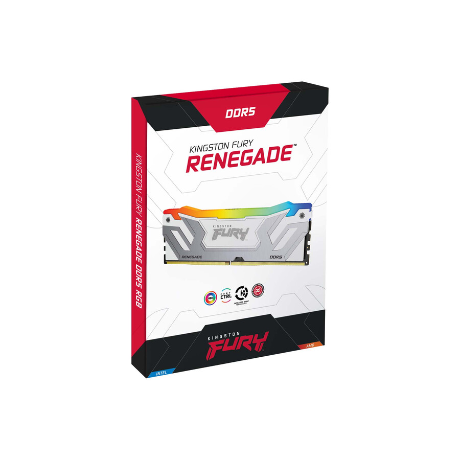 memoria kingston fury renegade ddr5 rgb - tipo de módulo = udimm velocidad = 6400 mts capacidad total kit = 96 gb kit = kit de 2 dram densidad = 24 gb color = negro