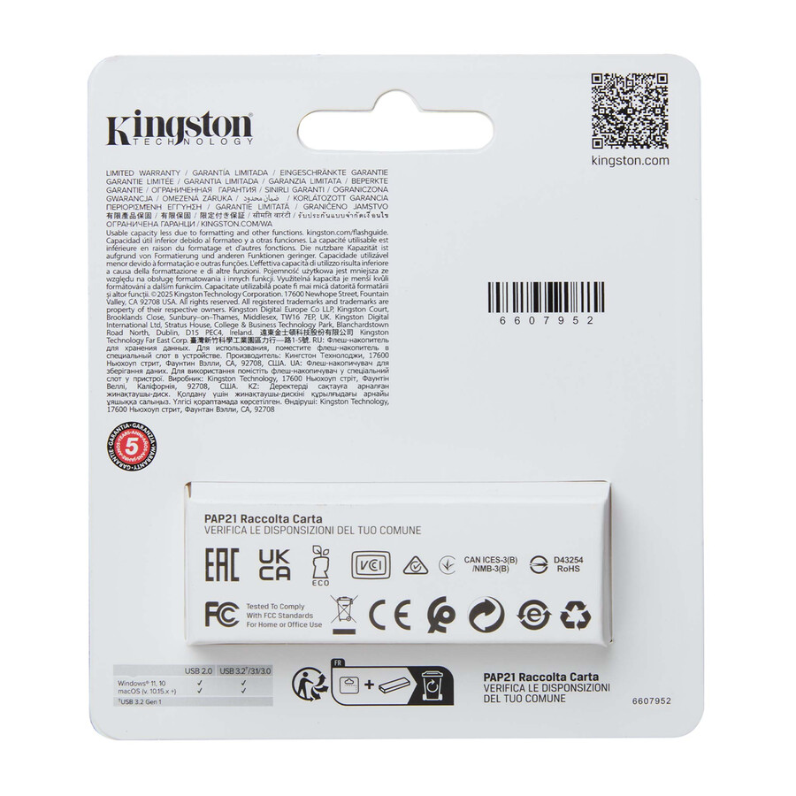 unidad flash usb datatraveler exodia s - capacidad = 64 gb