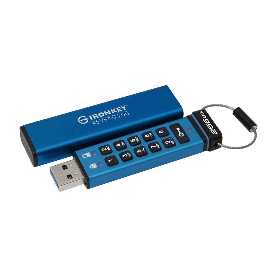 unidad flash usb kingston ironkey keypad serie 200 - capacidad = 64 gb conector = usb-a