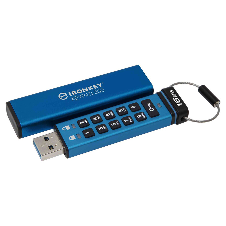 unidad flash usb kingston ironkey keypad serie 200 - capacidad = 256 gb conector = usb-a