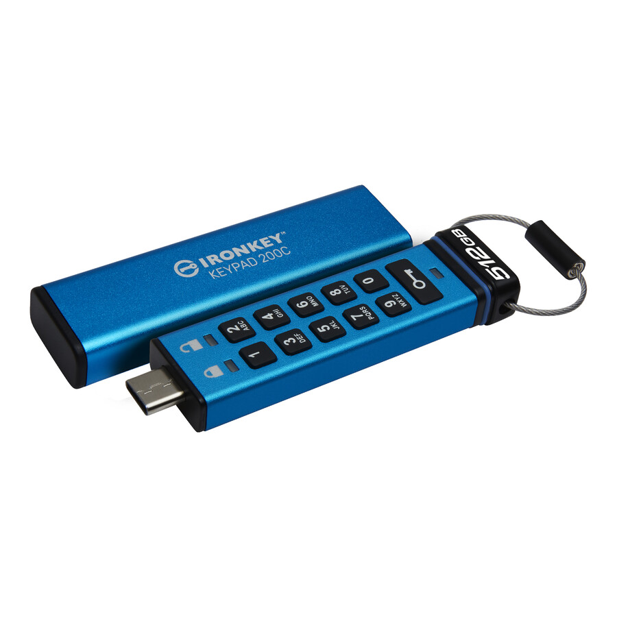 unidad flash usb kingston ironkey keypad serie 200 - capacidad = 256 gb conector = usb-a