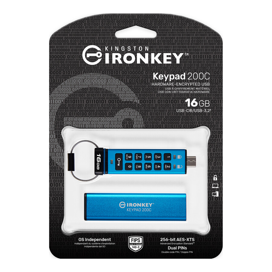 unidad flash usb kingston ironkey keypad serie 200 - capacidad = 512 gb conector = usb-a