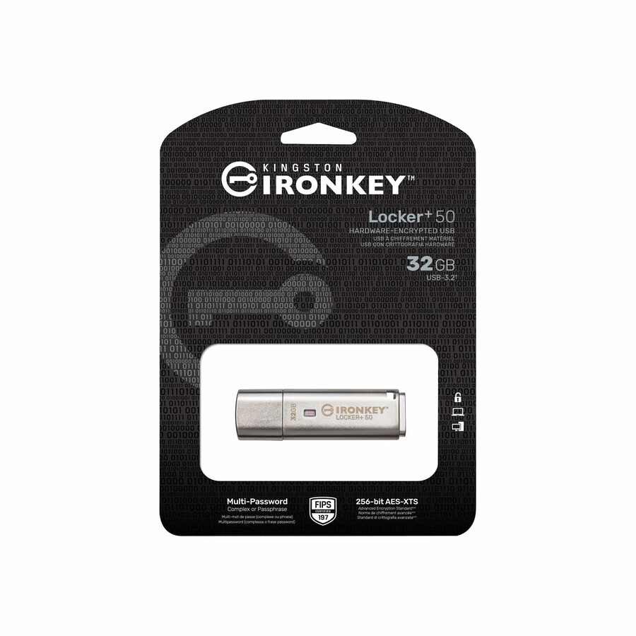 unidad flash usb kingston ironkey locker 50 capacidad 64 gb